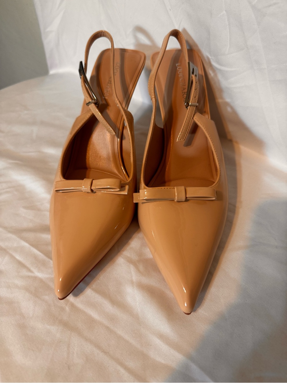 Women’s Pointed Slingback Nude with Bow Accent